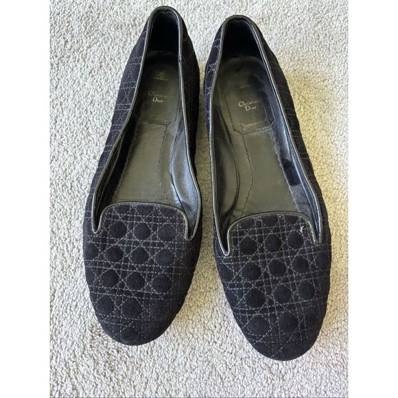 Dior Black Cannage Suede Loafers, Sz 36, 5.5 $995 - Picture 2 of 8